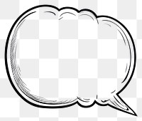 PNG Speech bubble sketch empty black.