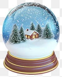 PNG Snow globe christmas decoration snowflakes.