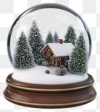 PNG Snow globe christmas trees decoration.