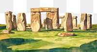 PNG Stonehenge landmark illustration watercolor.