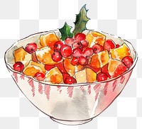 PNG An isolated Christmas food dish illustration watercolor background.