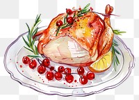 PNG An isolated Christmas Hot honey-glazed gammon dish illustration background holiday.