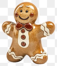 PNG Ceramic gingerbread man christmas cute confectionery.