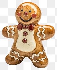 PNG Ceramic gingerbread man christmas cookie confectionery.