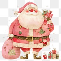 PNG Pink santa claus big bag illustration christmas character.