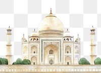 PNG Landmark architecture illustration watercolor.