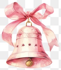 PNG Pink christmas bell illustration watercolor art.