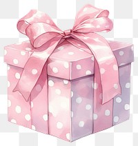 PNG Pink gift box illustration watercolor watercolor illustration.