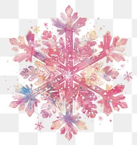 PNG Pink snowflake art illustration watercolor.