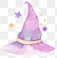 PNG Witch hat illustration watercolor purple.