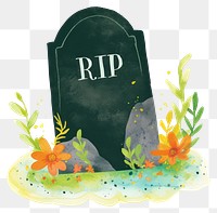 PNG Rock tombstone illustration black rip.