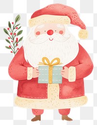 PNG Smiling santa claus illustration gift decoration.