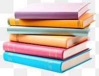 PNG Stack of colorful books publication white background intelligence.