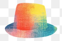 PNG Hat in Risograph white background creativity headwear.