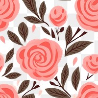 PNG Pink rose pattern flower plant. 