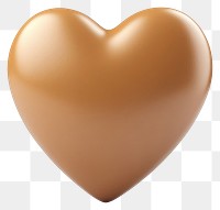 PNG Brown heart icon illustration white 3d illustration.