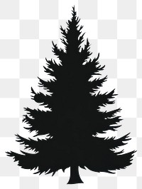 PNG Christmas tree silhouette vector white.