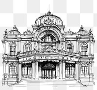 PNG An opera house illustration drawing sketch.