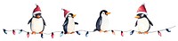 PNG Christmas Penguin Lights border penguins illustration christmas.