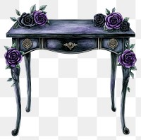 PNG Dressing table illustration furniture purple.