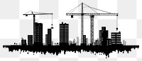 PNG Building construction silhouette urban black.