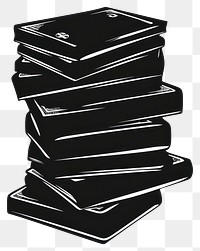 PNG Dollars stack black books illustration.