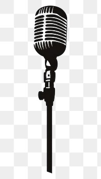 PNG Microphone vintage black white.