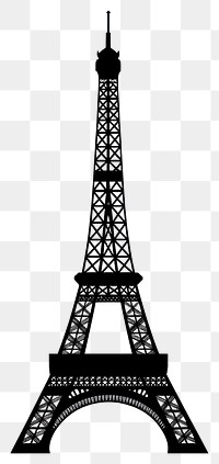 PNG Eiffel Tower tower architecture silhouette.