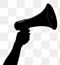 PNG Hand holding megaphone silhouette black communication.