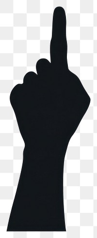 PNG Hand pointing up silhouette black white.