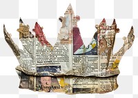 PNG Crown shape collage cutouts newspaper art illustration.