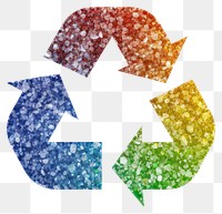 PNG Colorful recycle icon symbol shape white background.