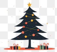 PNG Christmas tree illustration gifts decorations.