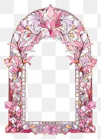 PNG Arch art nouveauand Floral frame decorative mirror floral.