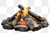 PNG Cozy campfire with burning logs