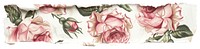 PNG Horizontal rose pattern paper strip tape flower plant art.