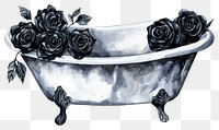 PNG Bathtub bathtub roses illustration.