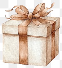 PNG Christmas gift illustration watercolor box.