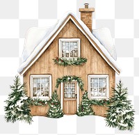 PNG Christmas house christmas illustration winter.