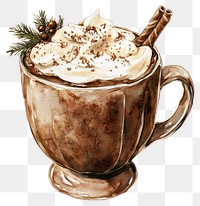 PNG Hot cocoa illustration chocolate christmas.