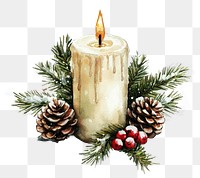 PNG White candle illustration watercolor 