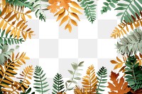 PNG Paper cutout-style illustration borders with various colored leaves leaf autumn craft.