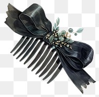 PNG Antique black coquette comb accessories accessory ornament.