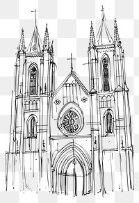 PNG Hand drawn of Cathedal drawing architecture cathedral.