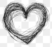 PNG Hand drawn of heart minimalist drawing sketch.