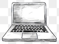 PNG Hand drawn of Laptop laptop computer drawing.