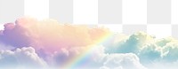 PNG Evening pastel sky rainbow nature clouds.