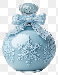 PNG Coquette snowflake purfume bottle perfume blue lace.