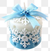 PNG Coquette snowflake candle ribbon cream white.