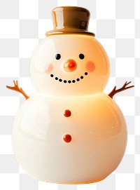 PNG Snowman lamp winter cute decoration.